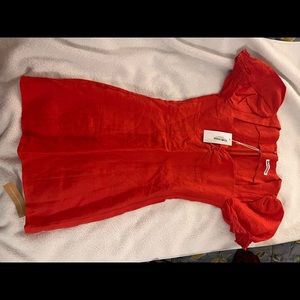 Tomato Red Reformation Linen Dress